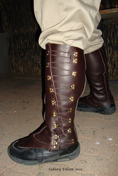 Leather Gaiters - Modeled Leather Gaiters - Modeled