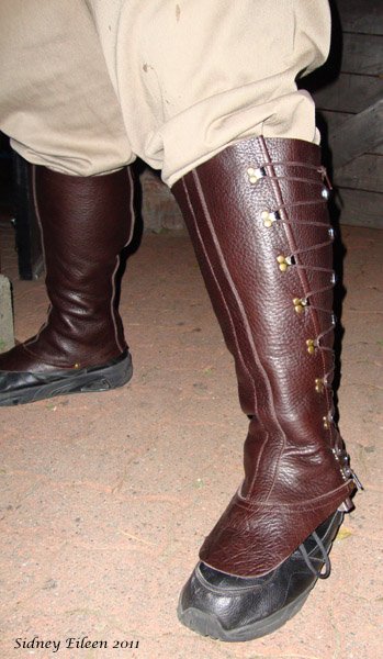 Leather Gaiters - Modeled Leather Gaiters - Modeled