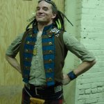 Colorful Violin Vest Final - Modeled by Nathaniel Johnstone