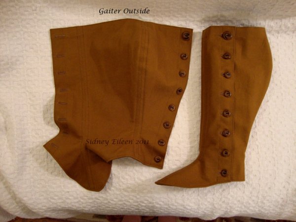 Fitted Brown Canvas Gaiters - Outside Fitted Brown Canvas Gaiters - Outside