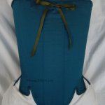 Blue Taffeta Silk Stays with Busk Pocket Front View