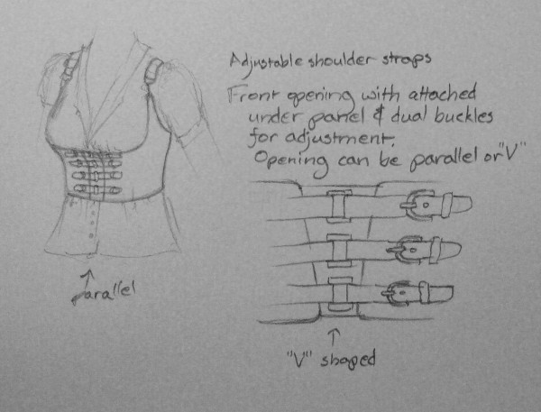 Leather Brassier Concept Sketch