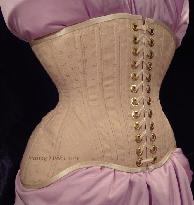 Fancy Coutil Tight Lacing Underbust Finished - By Sidney Eileen